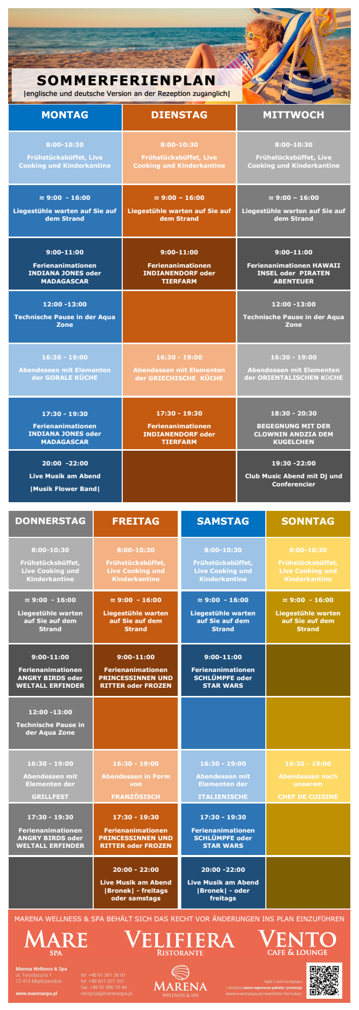 Sommerferienplan 2016